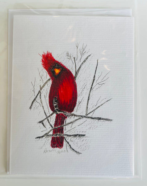 Red Cardinal Jerry Ratway Preservation Through Art Card