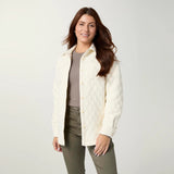 Coco+Carmen BE THE LIGHT QUILTED BUTTON FRONT OVERSHIRT - Cream