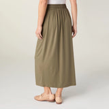 Coco+Carmen SOFT LANDING TIE FRONT SKIRT WITH POCKETS in Dusty Olive