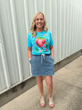 Elastic Waist String Chambray Skort
