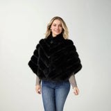 COCO+CARMEN SERENITY FAUX FUR ZIP FRONT CAPE WRAP