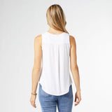 Coco+Carmen ERIN PLEAT BACK TANK - White