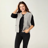 COCO+CARMEN ALANA METALLIC VEST WITH FAUX PEARLS