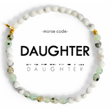 Daughter : Morse Code Bracelet Jasper & Howlite