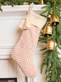 Knit Red & White Lurex Stocking