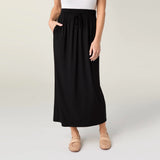 Coco+Carmen SOFT LANDING TIE FRONT SKIRT WITH POCKETS in Black