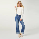 Coco+Carmen BAMBU SOFT FLARE ANKLE WITH SNAP ROLL CUFF