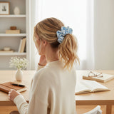 The Darling Effect Ruffle Up Scrunchie-Light Blue