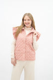 Grace + Emma PUFFER VEST, BLUSH GINGHAM