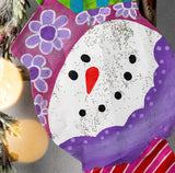 Reversible Snowmen & Ornaments Door Hanger