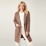 Coco+Carmen ANICE LIGHTWEIGHT BRUSHED CARDIGAN WITH RIVET DETAIL - Mocha