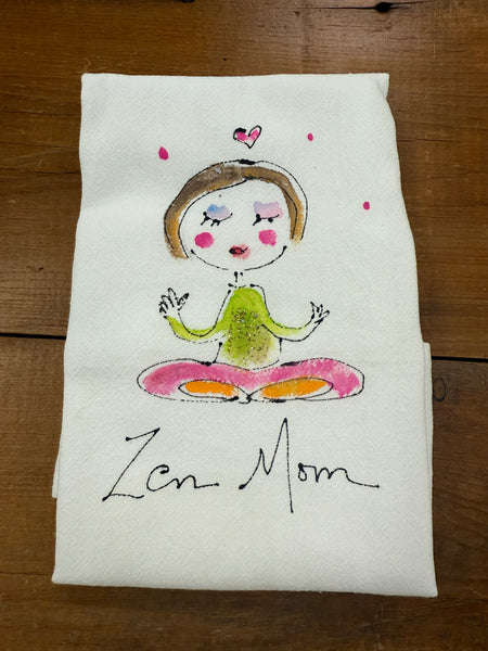 Painting Petunias art on a towel Zen Mom