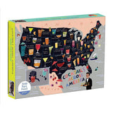 Cocktail Map Of The USA 1000 Piece Jigsaw Puzzle by Anne Bentley