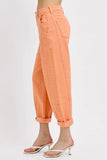 RISEN Coral Peach High Rise Relaxed Barrel Cuffed Pants