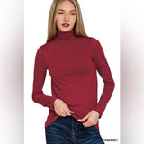 Zenana Microfiber Mock Neck Top 9094