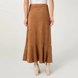 Coco+Carmen CANYON FAUX SUEDE SKIRT WITH RUFFLE - Camel