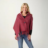 Coco+Carmen FRANCA REVERSIBLE BUTTON FRONT WRAP Red/Purple/Wine