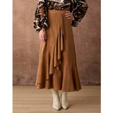 Coco+Carmen CANYON FAUX SUEDE SKIRT WITH RUFFLE - Camel