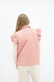 Grace + Emma PUFF SLEEVE TIE-FRONT BLOUSE, BLUSH GINGHAM