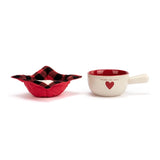 Warm Heart Ivory Stoneware Warms the Soul Soup Crock & Bowl Cozy