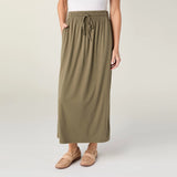 Coco+Carmen SOFT LANDING TIE FRONT SKIRT WITH POCKETS in Dusty Olive