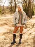 Grace + Emma Floral Puff Jacket with Denim Lining