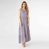 JANIE STRIPED TIERED MAXI DRESS