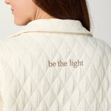 Coco+Carmen BE THE LIGHT QUILTED BUTTON FRONT OVERSHIRT - Cream