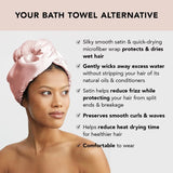 Kitsch Blush Satin Wrapped Hair Towel