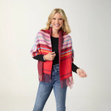 Coco+Carmen FRANCA REVERSIBLE BUTTON FRONT WRAP Red/Purple/Wine