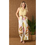 LYLA PRINTED FLOWY PANT WITH TIE WAIST