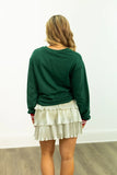 Grace + Emma Skiing Santa Green Long-Sleeve Top