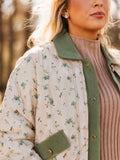 Grace + Emma Floral Puff Jacket with Denim Lining