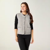COCO+CARMEN ALANA METALLIC VEST WITH FAUX PEARLS