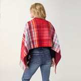 Coco+Carmen FRANCA REVERSIBLE BUTTON FRONT WRAP Red/Purple/Wine