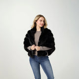 COCO+CARMEN SERENITY FAUX FUR ZIP FRONT CAPE WRAP