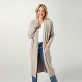 Coco+Carmen HEAVENLY-LUXE CABLE KNIT DUSTER CARDIGAN - Sand Heather