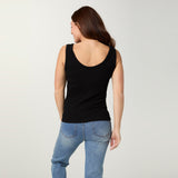 Coco+Carmen ULTRA-LUSH REVERSIBLE SEAMLESS RIBBED TANK in Black