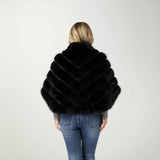 COCO+CARMEN SERENITY FAUX FUR ZIP FRONT CAPE WRAP