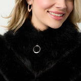 COCO+CARMEN SERENITY FAUX FUR ZIP FRONT CAPE WRAP