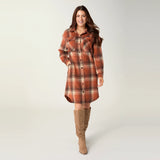 COCO+CARMEN BRIELLA PLAID BUTTON FRONT DRESS