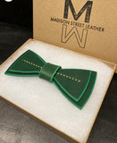 Irish Green Leather Bowtie