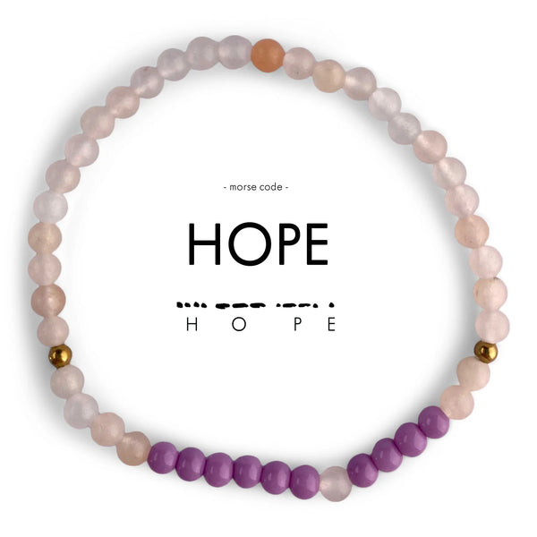 Hope : Morse Code Bracelet Aventurine & Lilac