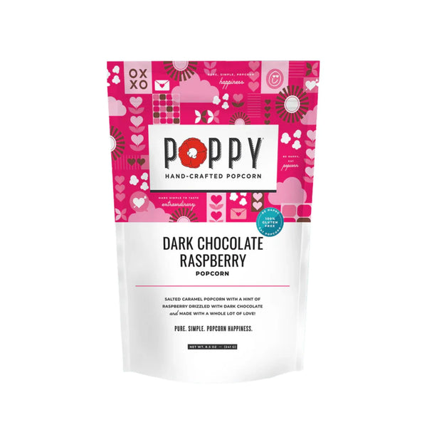 Poppy Popcorn - Dark Chocolate Raspberry Valentine's Day Market Bag