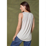 ERIN PLEAT BACK V-NECK TANK Cloud Dancer