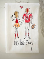 KC Love Story Painting Petunias Tea Towel