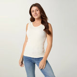 Coco+Carmen ULTRA-LUSH REVERSIBLE SEAMLESS RIBBED TANK in Pearl