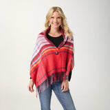 Coco+Carmen FRANCA REVERSIBLE BUTTON FRONT WRAP Red/Purple/Wine