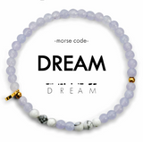 Dream : Morse Code Bracelet Amethyst & Howlite