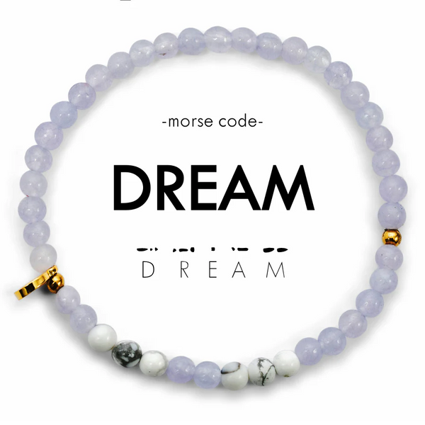 Dream : Morse Code Bracelet Amethyst & Howlite